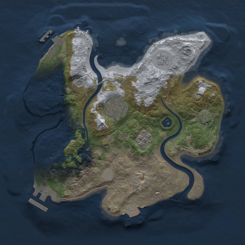 Rust Map: Procedural Map, Size: 2400, Seed: 11111, 8 Monuments