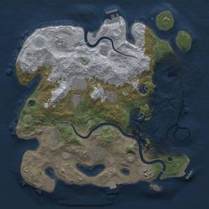 Thumbnail Rust Map: Procedural Map, Size: 3500, Seed: 822477, 15 Monuments