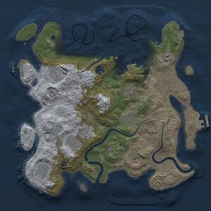 Thumbnail Rust Map: Procedural Map, Size: 3600, Seed: 1272835498, 15 Monuments