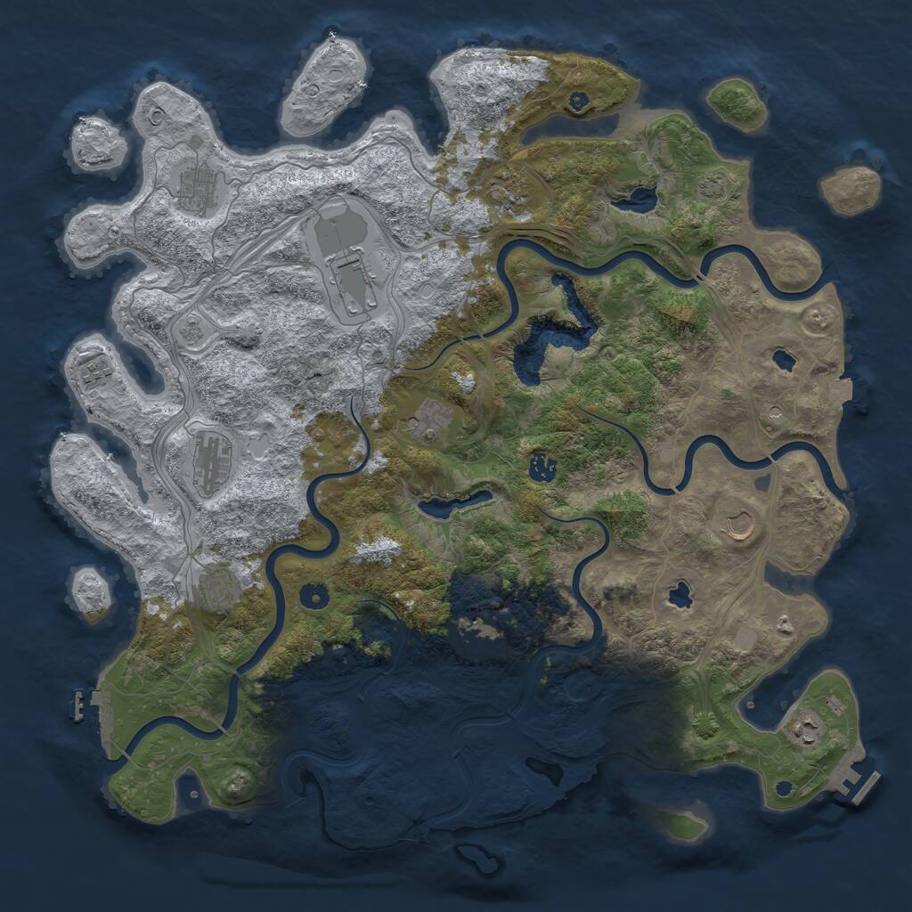 Rust Map: Procedural Map, Size: 4750, Seed: 1341439507, 17 Monuments