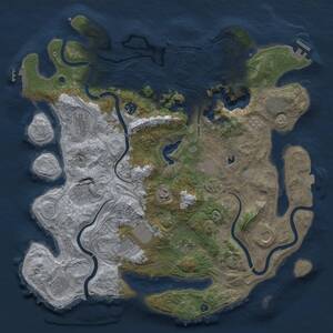 Thumbnail Rust Map: Procedural Map, Size: 4250, Seed: 16083643, 17 Monuments