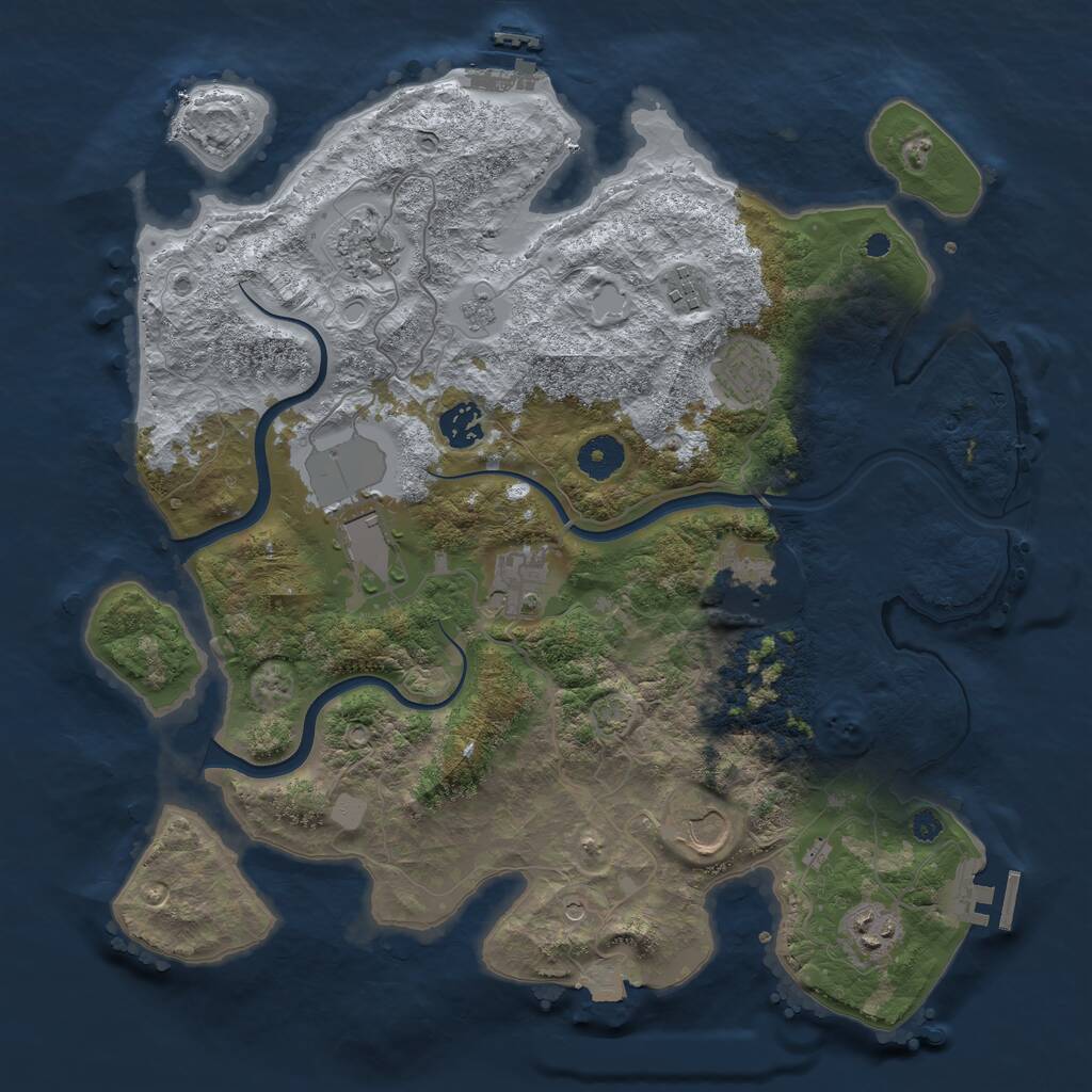 Rust Map: Procedural Map, Size: 3700, Seed: 5012700, 15 Monuments
