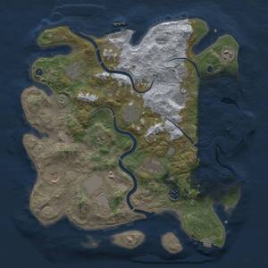 Thumbnail Rust Map: Procedural Map, Size: 3750, Seed: 25329064, 15 Monuments