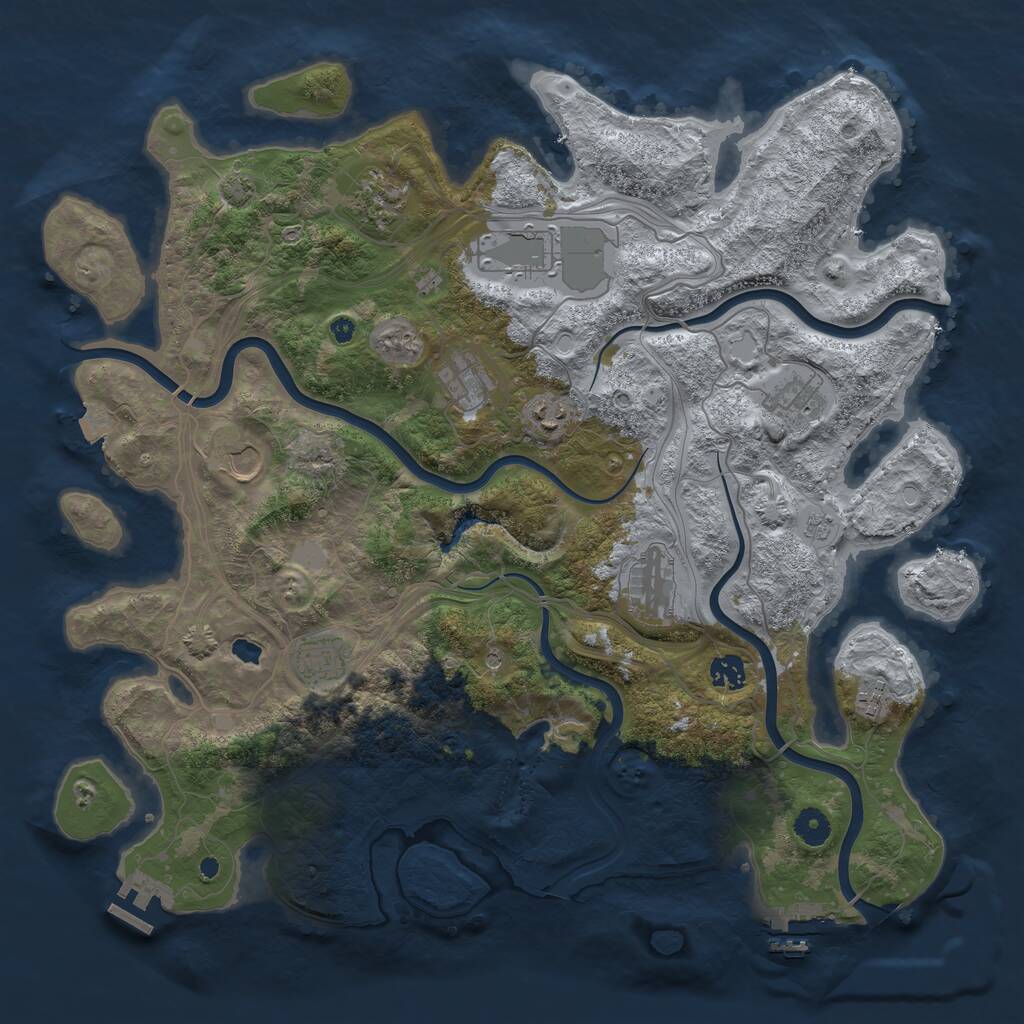 Rust Map: Procedural Map, Size: 4250, Seed: 796238683, 16 Monuments
