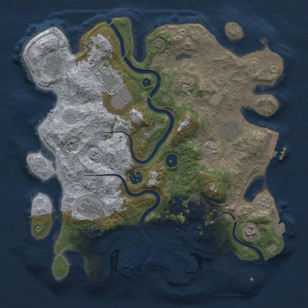 Rust Map: Procedural Map, Size: 3650, Seed: 345, 15 Monuments