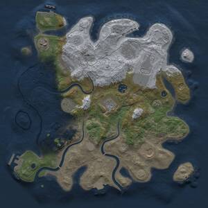 Thumbnail Rust Map: Procedural Map, Size: 3500, Seed: 11894, 15 Monuments