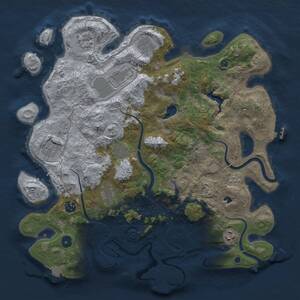 Thumbnail Rust Map: Procedural Map, Size: 4000, Seed: 28561, 16 Monuments