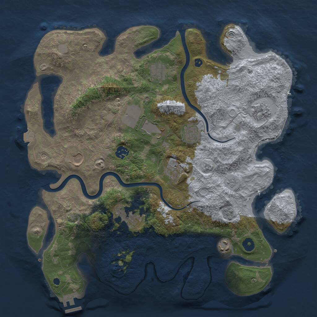 Rust Map: Procedural Map, Size: 3800, Seed: 652643271, 15 Monuments