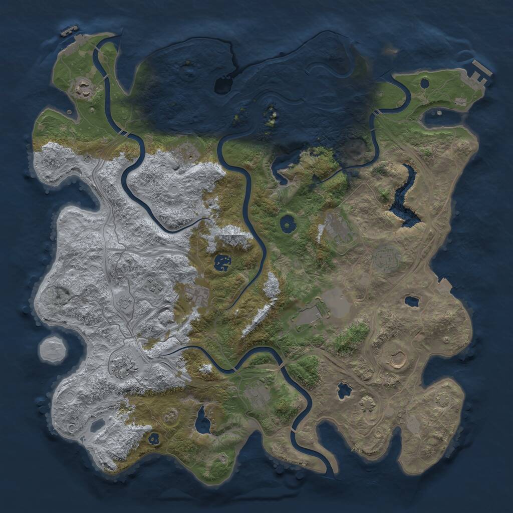 Rust Map: Procedural Map, Size: 4500, Seed: 1672875292, 17 Monuments