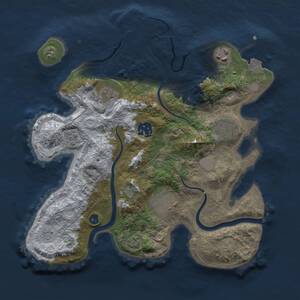 Thumbnail Rust Map: Procedural Map, Size: 3000, Seed: 2116144949, 11 Monuments