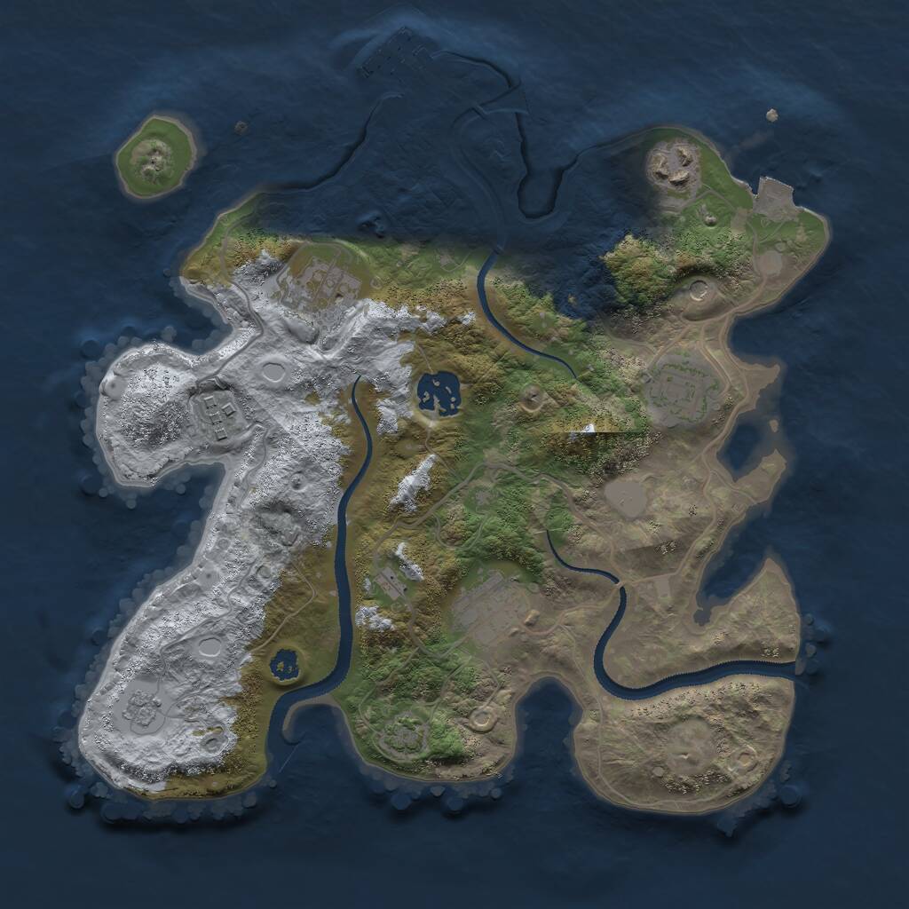Rust Map: Procedural Map, Size: 3000, Seed: 2116144949, 11 Monuments