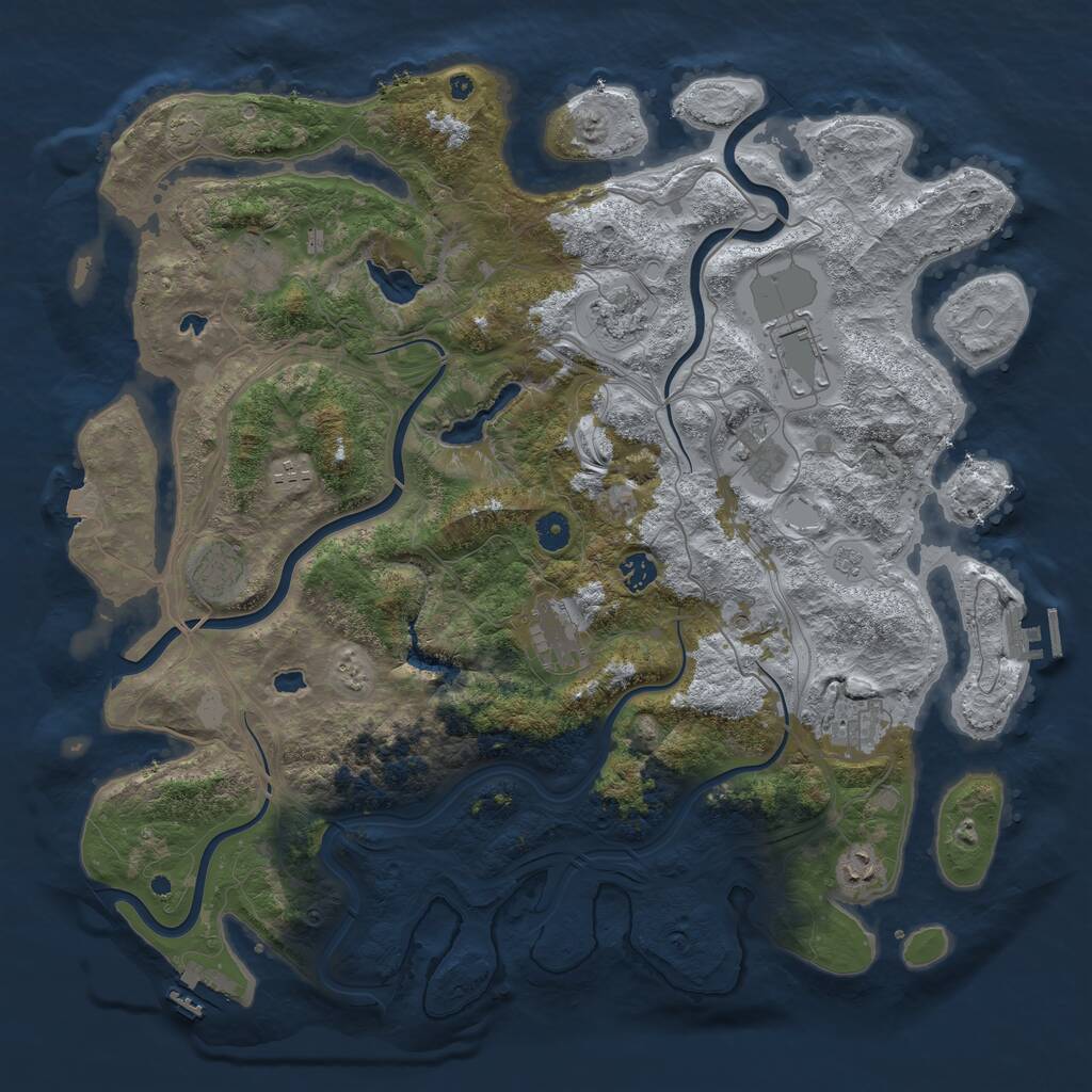 Rust Map: Procedural Map, Size: 4500, Seed: 243768564, 16 Monuments