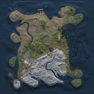 Thumbnail Rust Map: Procedural Map, Size: 3500, Seed: 197965837, 14 Monuments