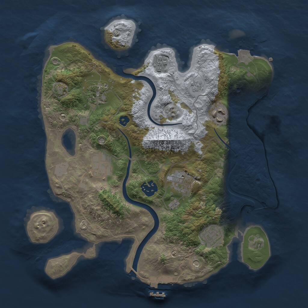 Rust Map: Procedural Map, Size: 3000, Seed: 2925, 12 Monuments