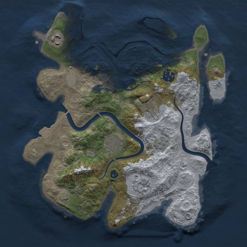 Rust Map: Procedural Map, Size: 3000, Seed: 757, 11 Monuments