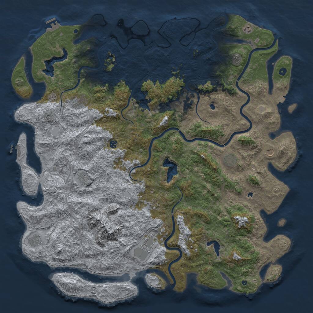 Rust Map: Procedural Map, Size: 6000, Seed: 13531, 17 Monuments