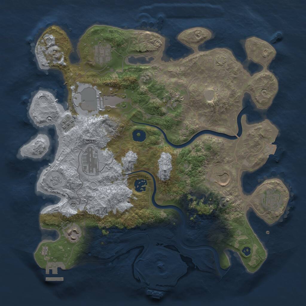 Rust Map: Procedural Map, Size: 3500, Seed: 519804248, 15 Monuments