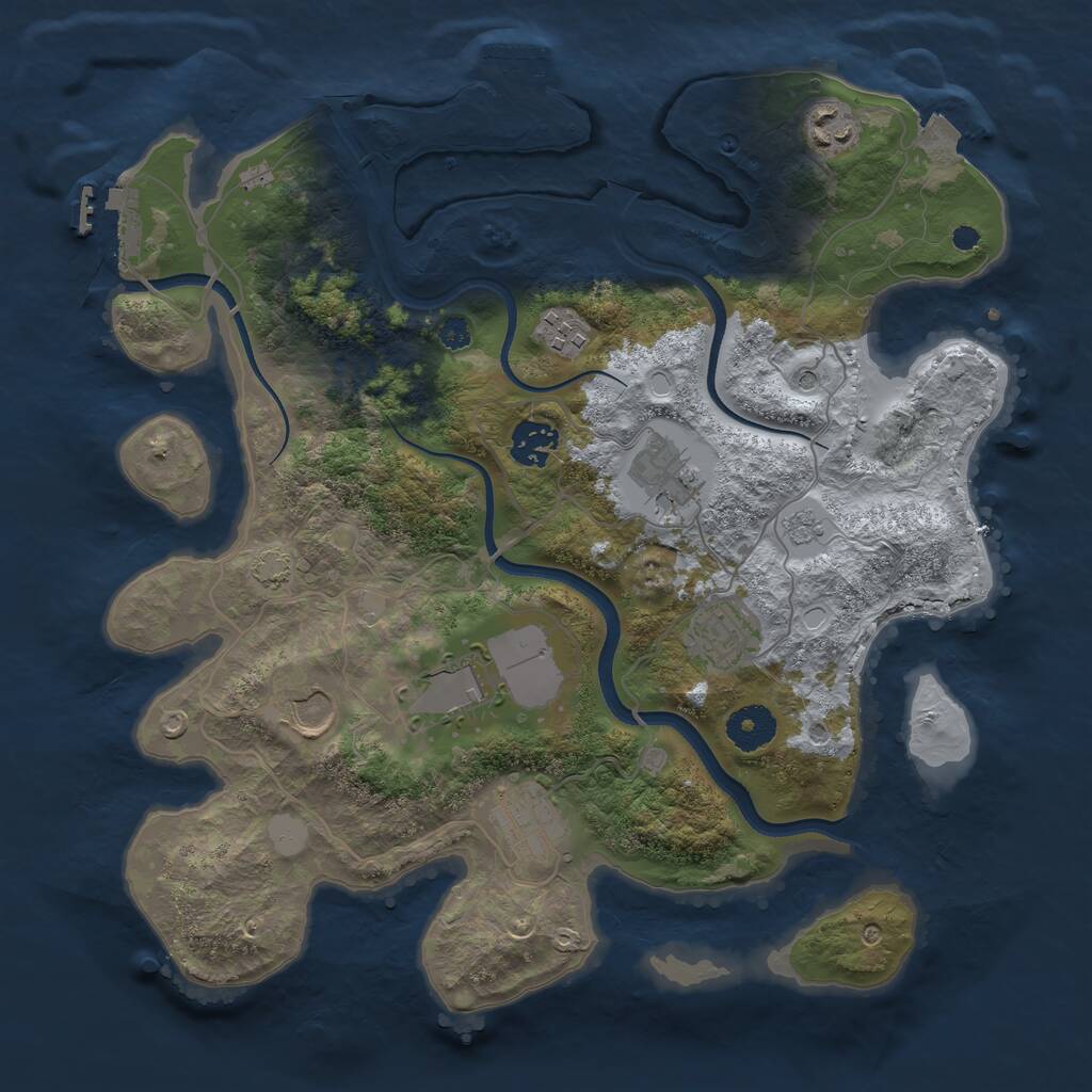 Rust Map: Procedural Map, Size: 3500, Seed: 1788177984, 14 Monuments
