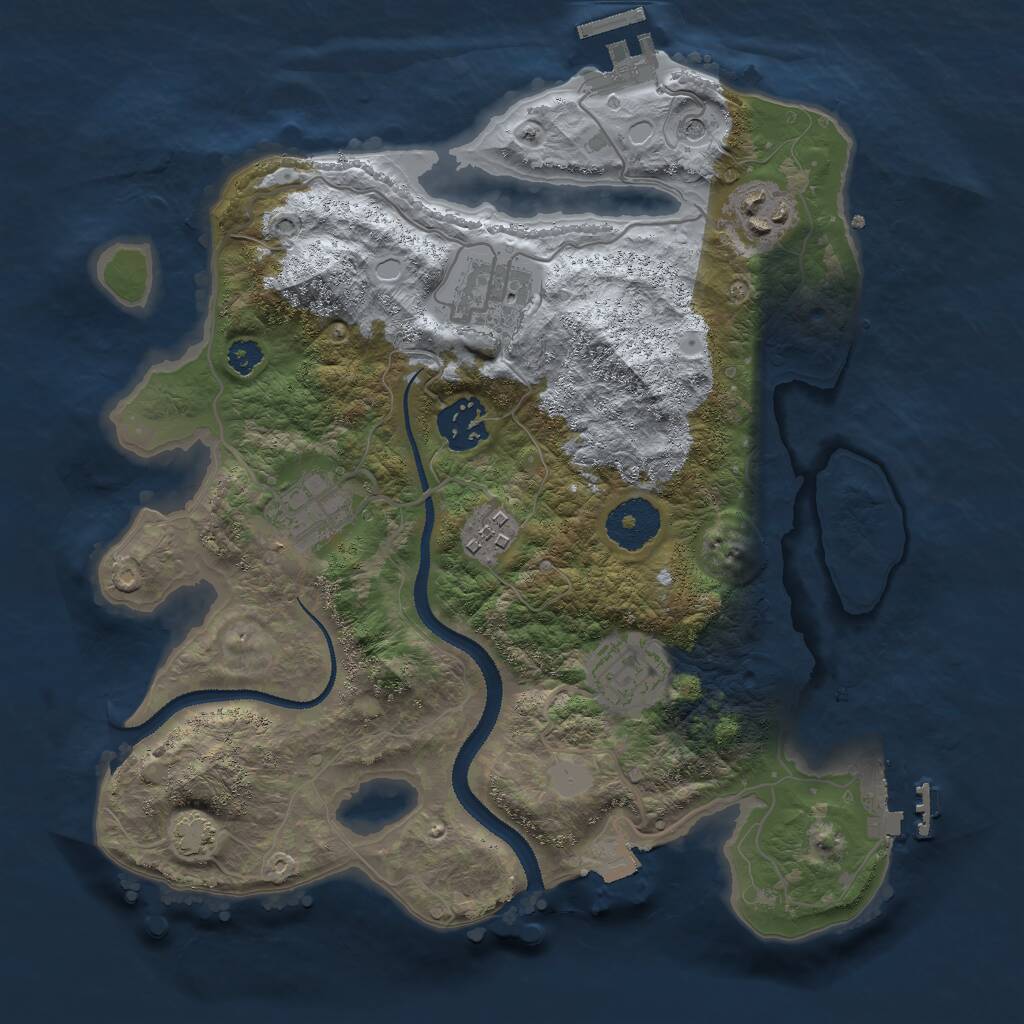 Rust Map: Procedural Map, Size: 3000, Seed: 1741186119, 11 Monuments