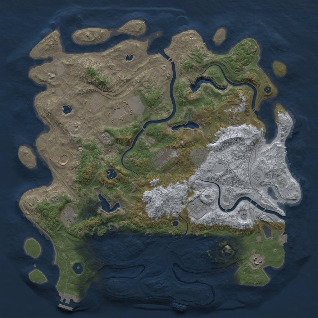 Rust Map: Procedural Map, Size: 4500, Seed: 563013116, 17 Monuments