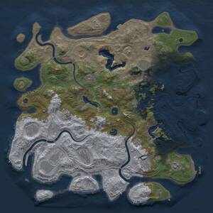Thumbnail Rust Map: Procedural Map, Size: 4500, Seed: 386016377, 17 Monuments