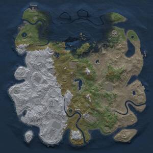 Thumbnail Rust Map: Procedural Map, Size: 4500, Seed: 524353695, 16 Monuments