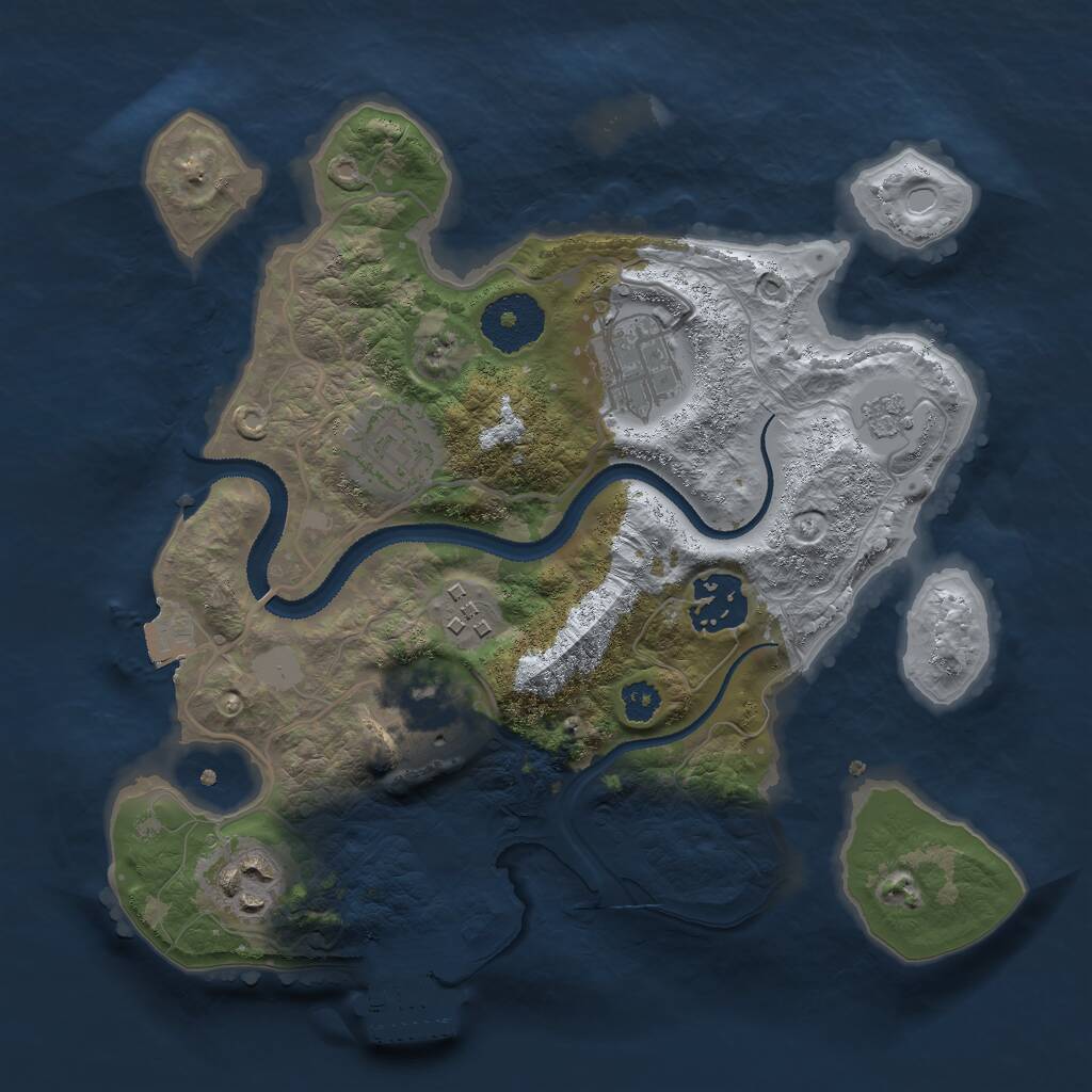 Rust Map: Procedural Map, Size: 2750, Seed: 562620573, 9 Monuments
