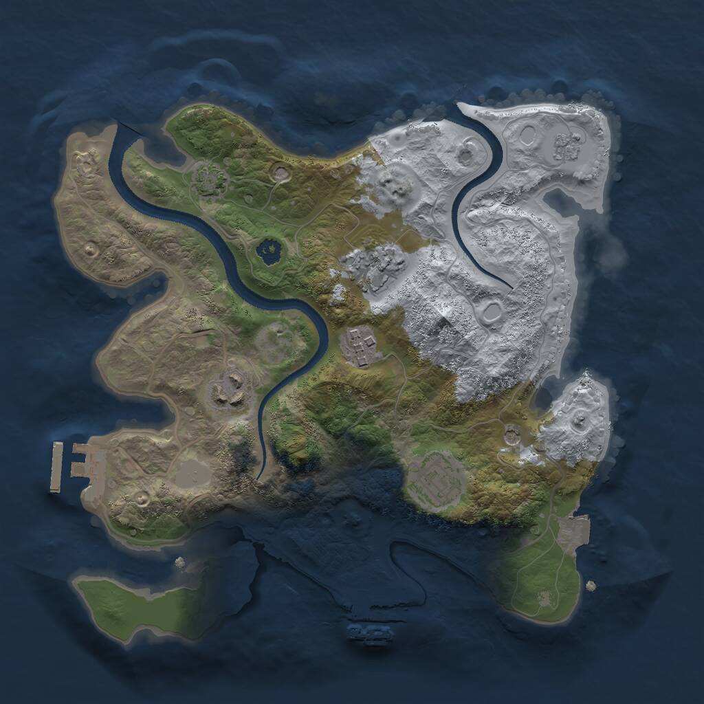 Rust Map: Procedural Map, Size: 2800, Seed: 598406721, 10 Monuments