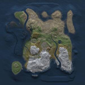 Thumbnail Rust Map: Procedural Map, Size: 2500, Seed: 1593759741, 7 Monuments
