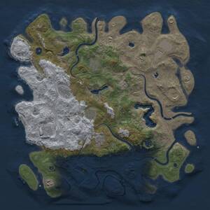 Thumbnail Rust Map: Procedural Map, Size: 4500, Seed: 1684340998, 17 Monuments