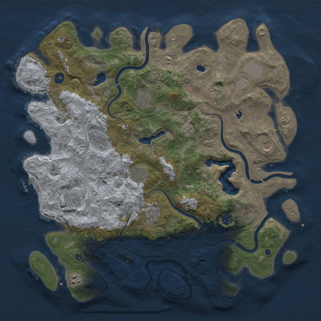 Rust Map: Procedural Map, Size: 4500, Seed: 1684340998, 17 Monuments