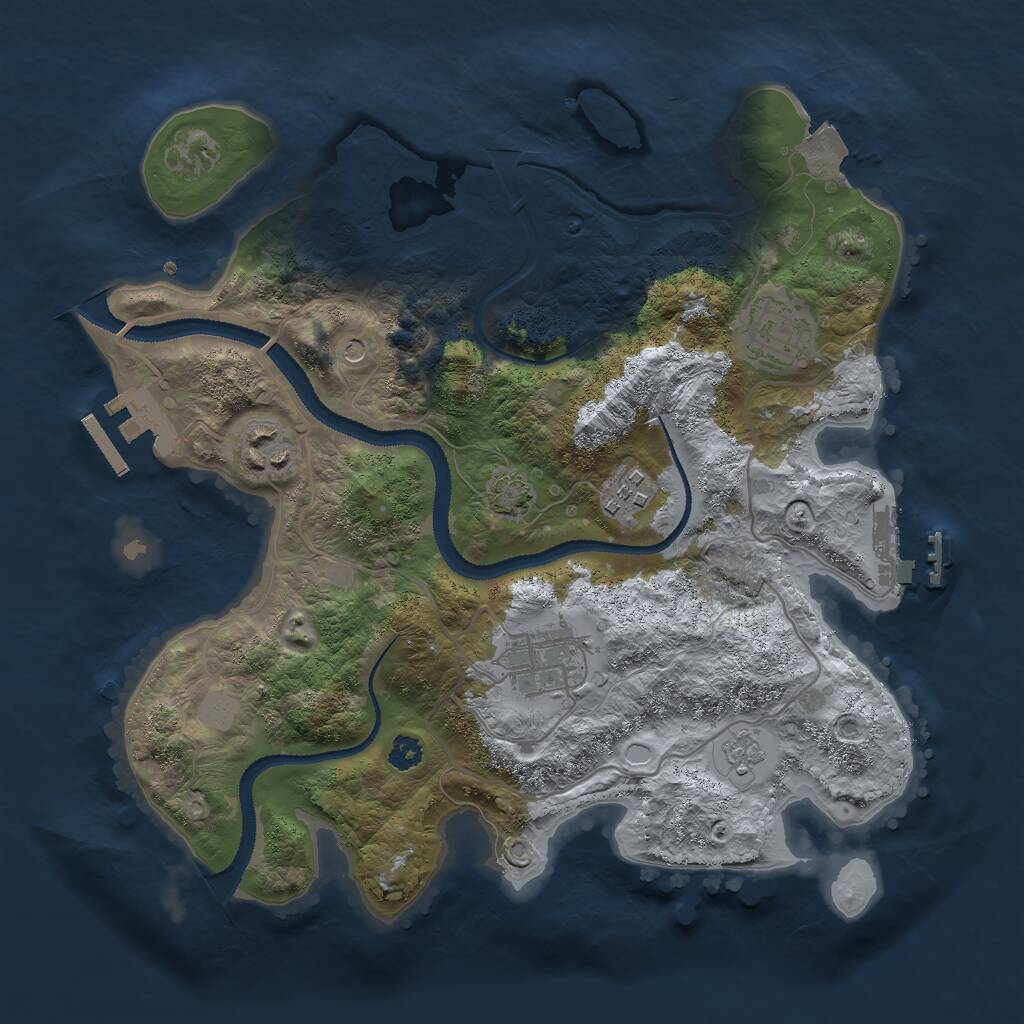 Rust Map: Procedural Map, Size: 3000, Seed: 145345235, 10 Monuments