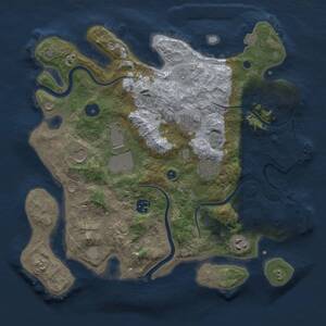 Thumbnail Rust Map: Procedural Map, Size: 3500, Seed: 1353205206, 14 Monuments