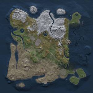 Thumbnail Rust Map: Procedural Map, Size: 3500, Seed: 502764697, 15 Monuments