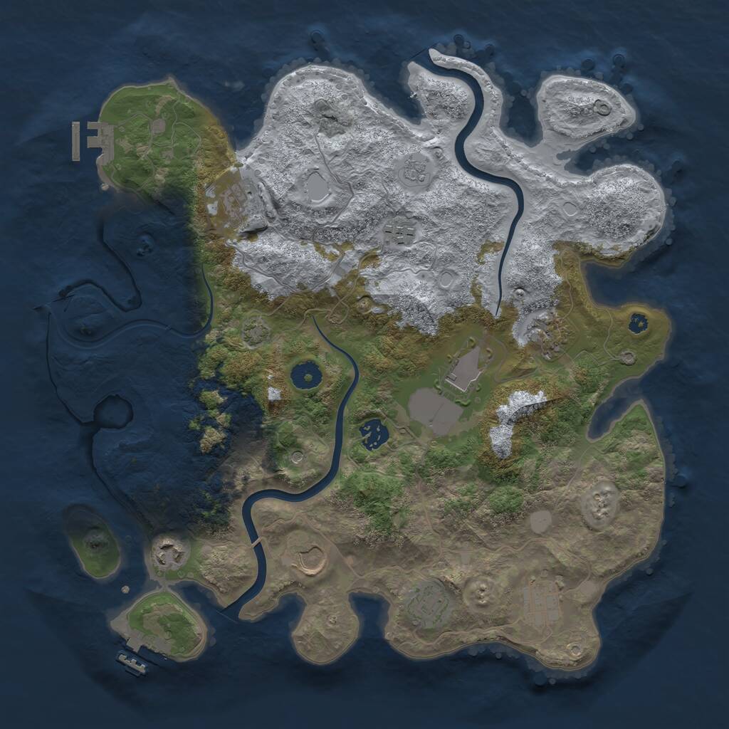 Rust Map: Procedural Map, Size: 3750, Seed: 341888141, 15 Monuments