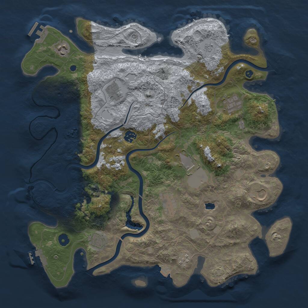 Rust Map: Procedural Map, Size: 4000, Seed: 998171, 15 Monuments