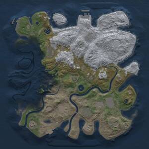 Thumbnail Rust Map: Procedural Map, Size: 3750, Seed: 1134504356, 16 Monuments