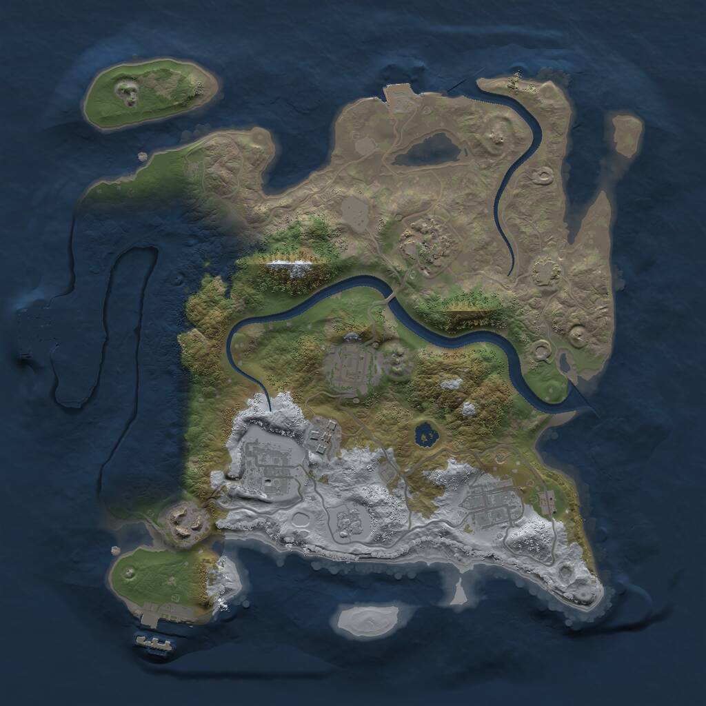Rust Map: Procedural Map, Size: 3000, Seed: 64185514, 11 Monuments
