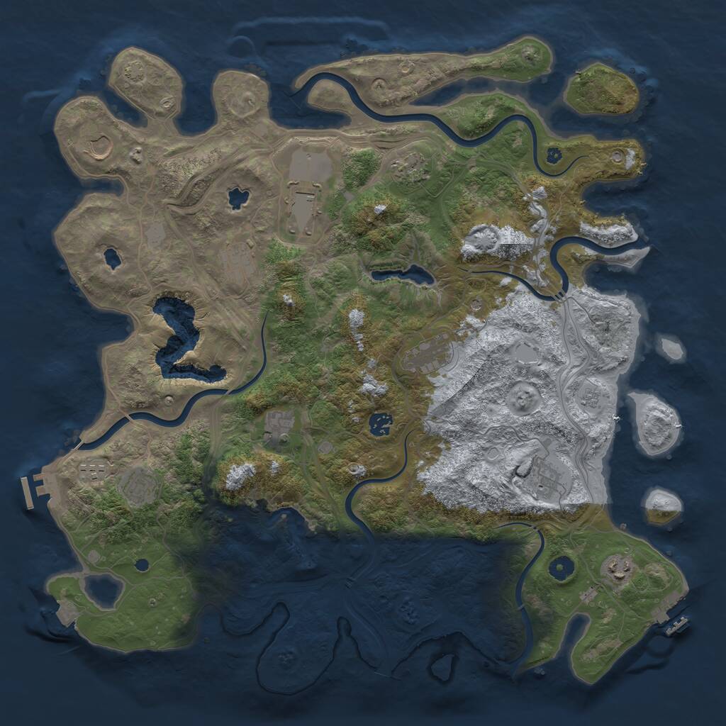 Rust Map: Procedural Map, Size: 4500, Seed: 1994900660, 17 Monuments