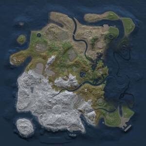 Thumbnail Rust Map: Procedural Map, Size: 3500, Seed: 85939033, 13 Monuments