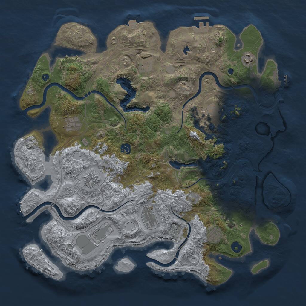 Rust Map: Procedural Map, Size: 4250, Seed: 119534493, 16 Monuments