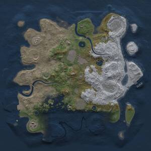 Thumbnail Rust Map: Procedural Map, Size: 3500, Seed: 1493782169, 15 Monuments