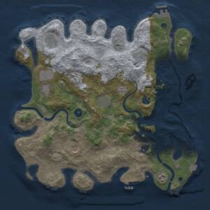 Thumbnail Rust Map: Procedural Map, Size: 3800, Seed: 122819313, 16 Monuments