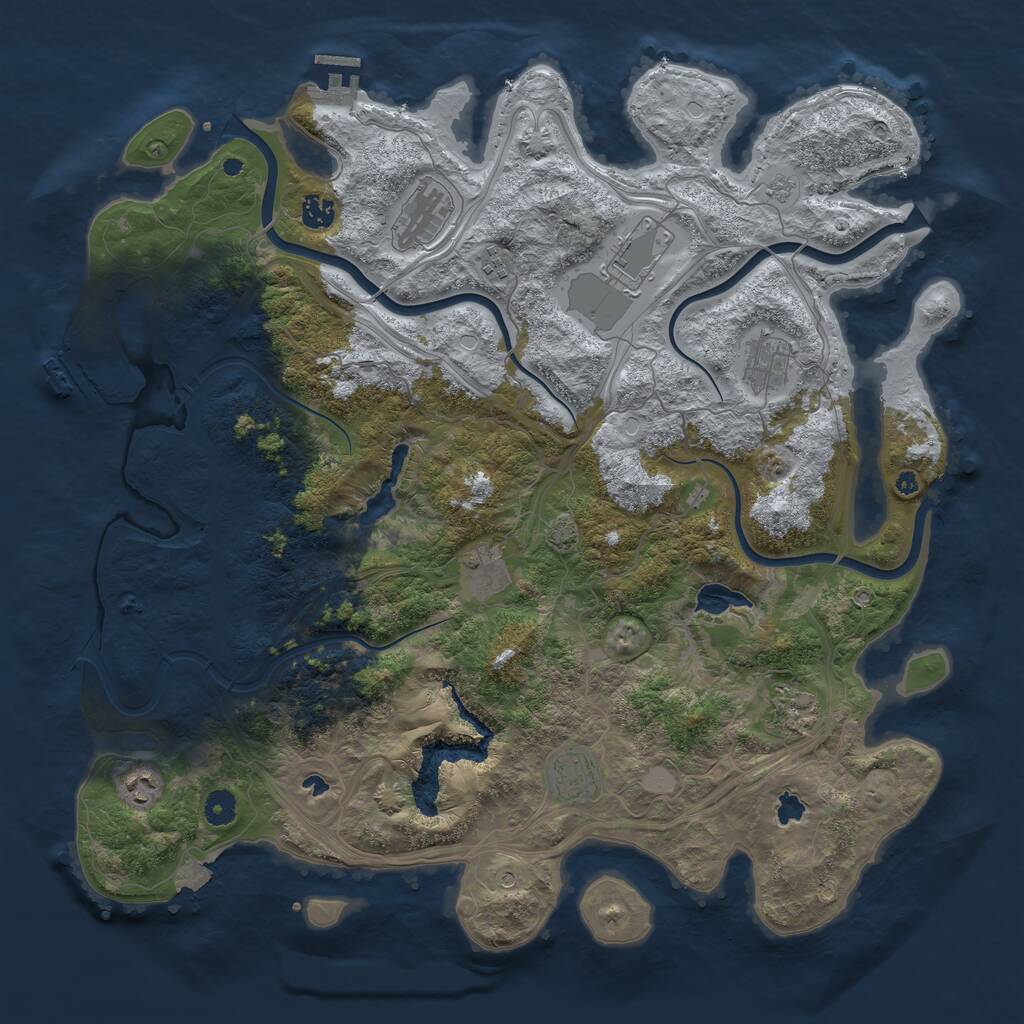 Rust Map: Procedural Map, Size: 4500, Seed: 412341, 15 Monuments