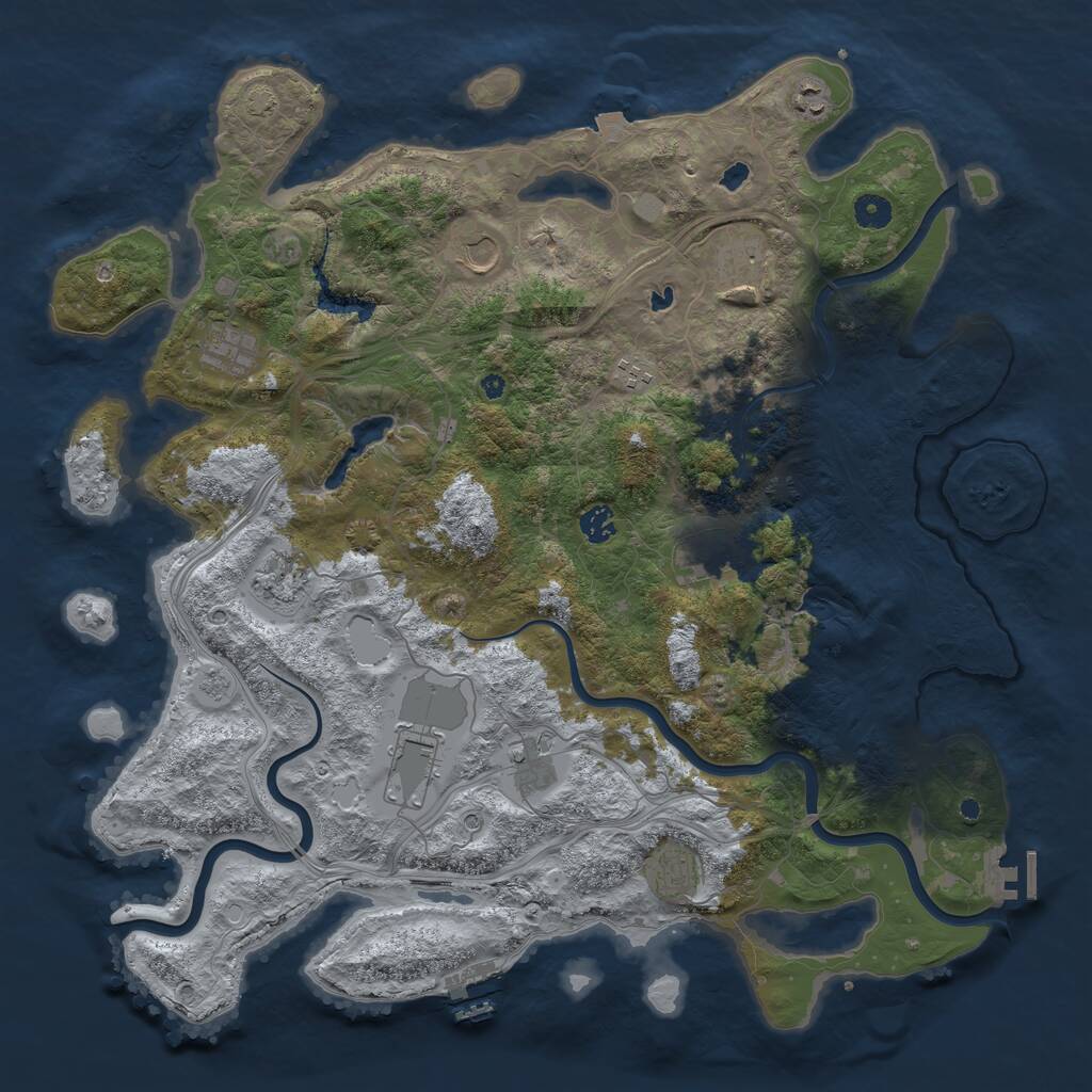 Rust Map: Procedural Map, Size: 4500, Seed: 1654792569, 17 Monuments