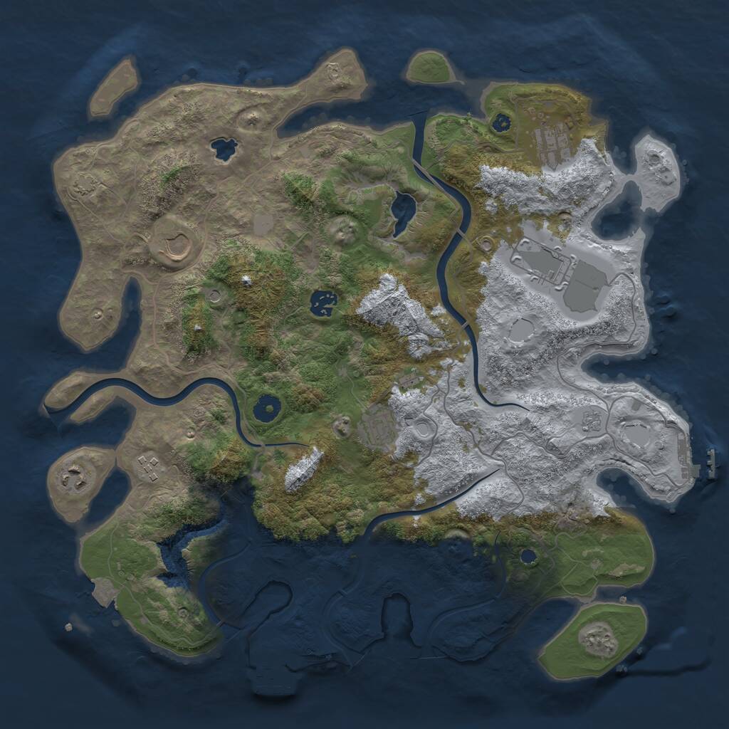 Rust Map: Procedural Map, Size: 4000, Seed: 275289787, 13 Monuments