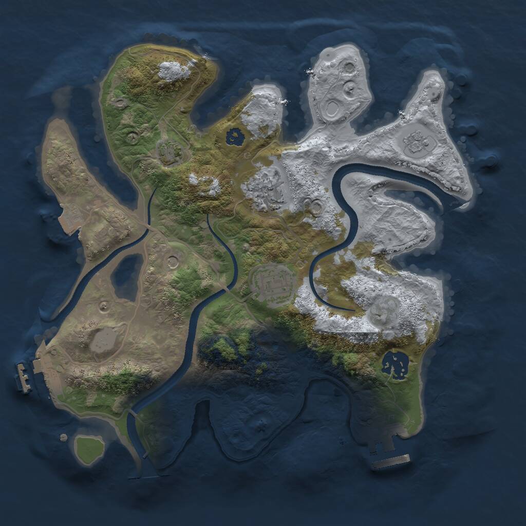 Rust Map: Procedural Map, Size: 2800, Seed: 1868224788, 9 Monuments