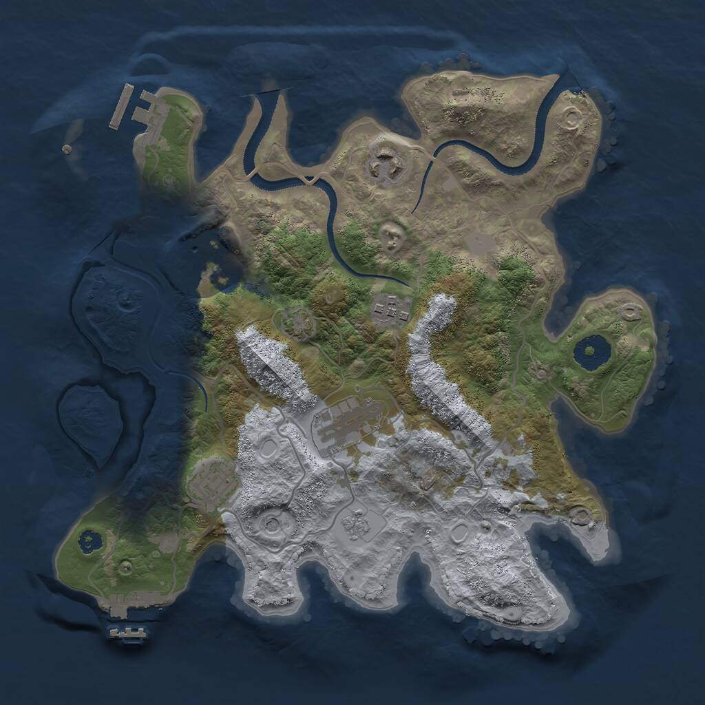 Rust Map: Procedural Map, Size: 3000, Seed: 1573559458, 11 Monuments