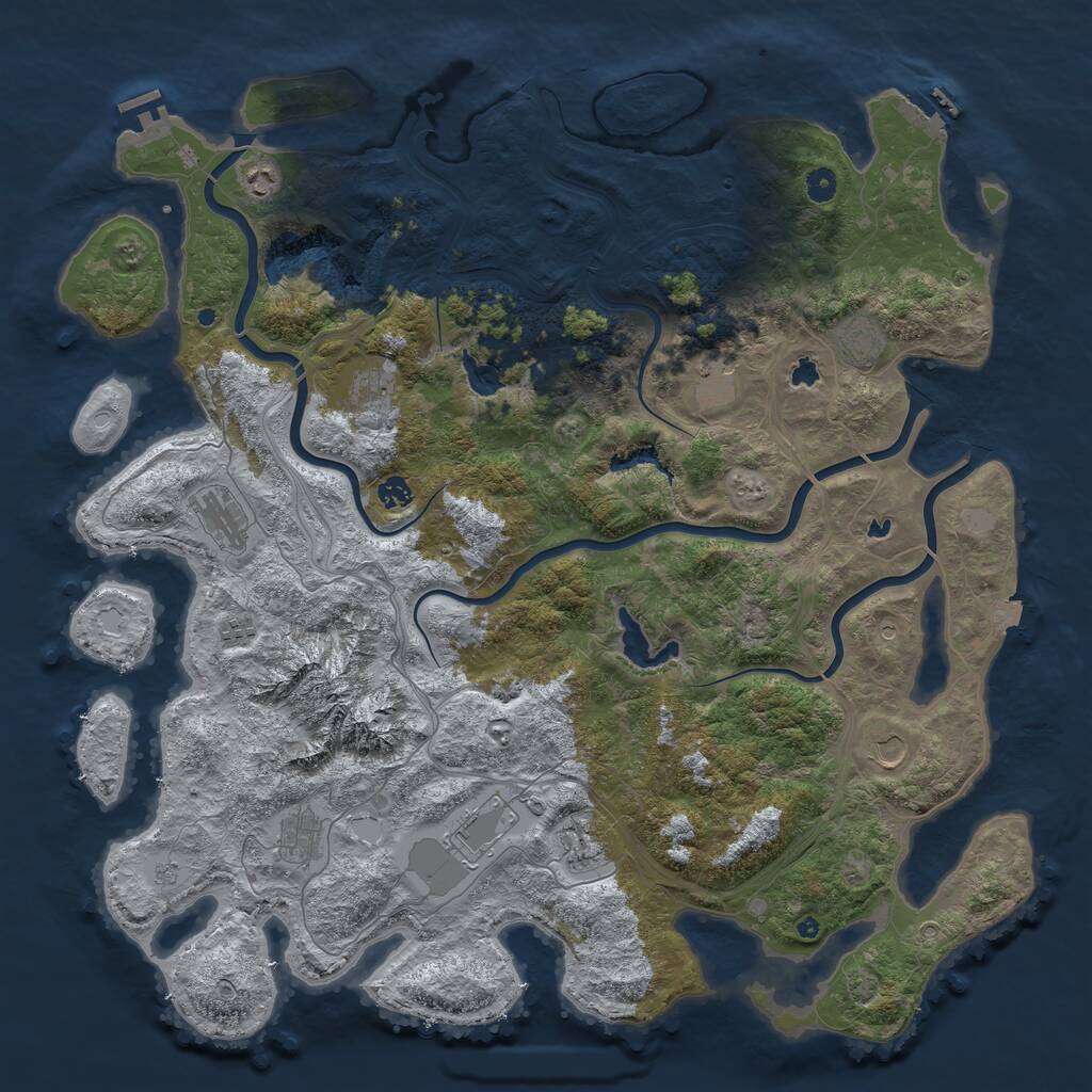 Rust Map: Procedural Map, Size: 5000, Seed: 2059834516, 17 Monuments