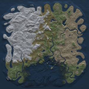 Thumbnail Rust Map: Procedural Map, Size: 6000, Seed: 929901280, 17 Monuments